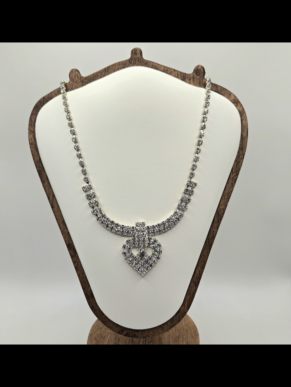 Y2K Christina Collection Crystal Clear Rhinestone Heart Statement Necklace
